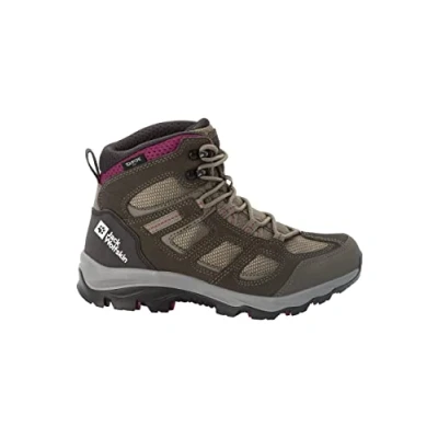 Image of Jack Wolfskin Women&#039;s Vojo 3 Texapore MID W 2022 Walking Shoe, Khaki/Burgundy, 7.5 UK