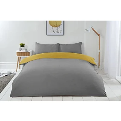 Image of Emma Barclay Lyla Reversible Duvet Set in Ochre/Grey King