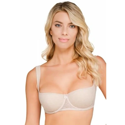 Image of Rosme Lingerie Women&#039;s Balconette Bra with Padded Straps, Collection Eliza, Beige, Size 36E