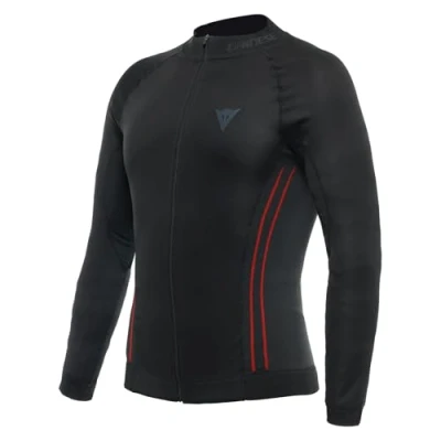 Image of Dainese Men&#039;s No Wind Thermo LS Base Layer Top, Black/Red, L