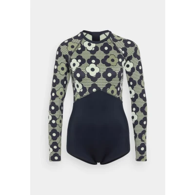 Image of Roxy Pro Wave Long Sleeve Back Zip Opening Shorty Rash Vest For Women