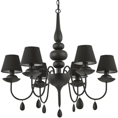 Image of Blanche 6 Light Multi Arm Chandelier Black Finish, E14