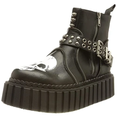 Image of LAMODA Women&#039;s Reasonable Doubt Ankle boot, Black Skull, 7.5 UK