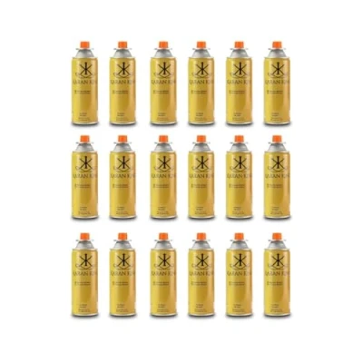 Image of KARAN KING Butane Gas Bottles Canisters for Camping Heater, Cooker, BBQ (Pack of 16)