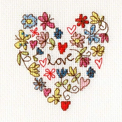Image of Bothy Threads Cross Stitch Kit Greeing Card Sweet Heart