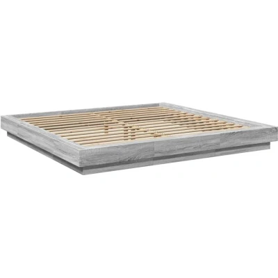 Image of vidaXL Bed Frame without Mattress Grey Sonoma 180x200 cm Super King