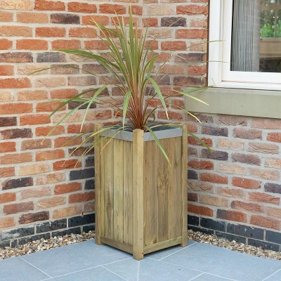 Image of Forest Slender Small Wooden Garden Planter 1&#039;x1&#039; (0.3x0.3m)