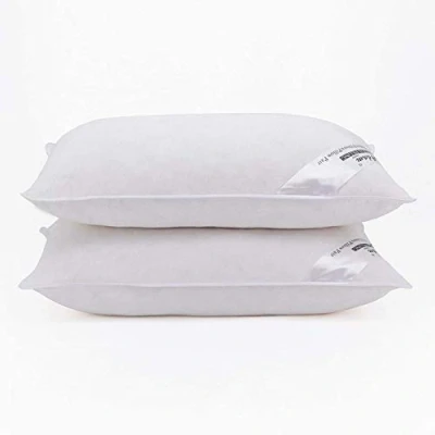Image of Adam Home Duck Feather Pillows 2 Pack Hotel Quality (Standard Size) Luxury Down Extra Soft Filling Filled in 100% Cotton Cover (White, 48 * 74)