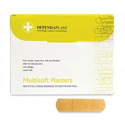 Image of Dependaplast Multisoft Plasters 7.5 cm x 2.5 cm, Non Woven Polyester, Highly Flexible, Skin Friendly, Low Allergy Box of 100