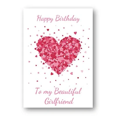 Image of Second Ave Girlfriend Birthday Card For Her Greetings Bursting Heart Design