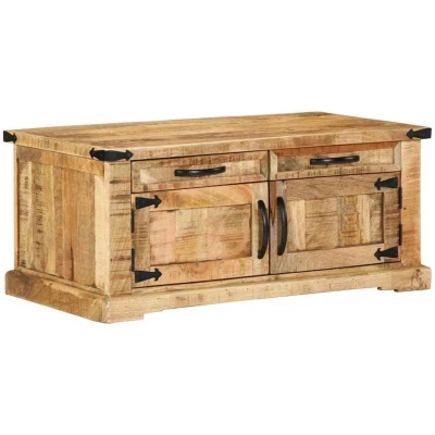 Image of vidaXL Coffee Table 90x50x40 cm Solid Wood Rough Mango
