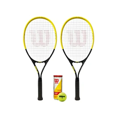 Image of Wilson Hyper Precision Tennis Racket Twin Set &amp; 3 Championship Balls