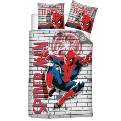 Image of Spiderman Graffiti Single Bedding Set, Duvet Cover 140 x 200 cm + Pillowcase 65 cm, Polycotton