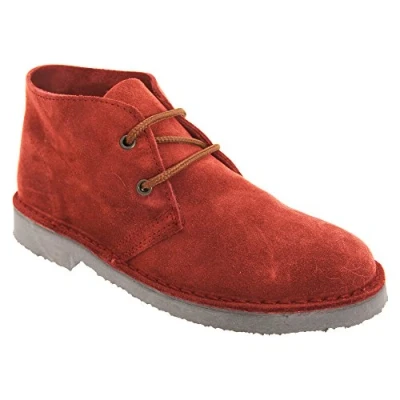 Image of Roamers Adults Unisex Real Suede Unlined Desert Boots (10 UK) (Red)