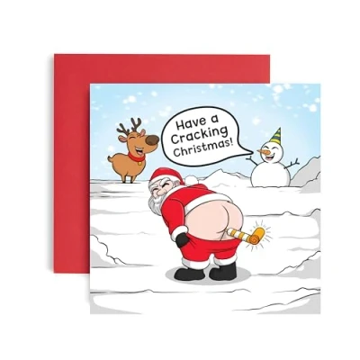 Image of Huxters Christmas Cards for Women Men Have a Cracking Happy card him and her Family holiday Dad Mum Brother Sister Auntie Uncle Daughter laughter