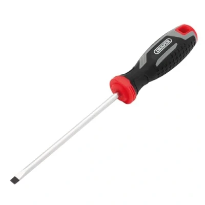 Image of Draper Slotted Parallel Soft Grip Screwdriver, SL5.5 x 125mm 13389 Magnetic Tip, CRV Blade