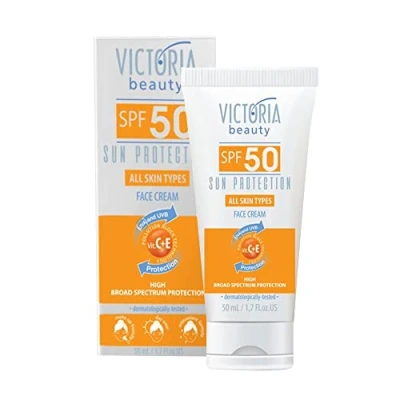 Image of Victoria Beauty SPF 50 Broad Spectrum Sun Protection Face Moisturiser, 50ml