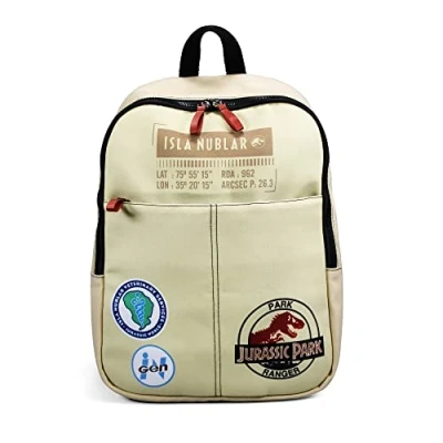 Image of Half Moon Bay Backpack Jurassic Park Rucksack Ranger, White, 42 (h) x 30.5 (w) 10 (d) cm