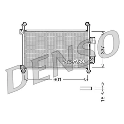 Image of 80110SMGE01, 80110SMGE02 Condenser DENSO DCN40007 with dryer 601x337x16 R134a 601mm HONDA: CIVIC 8 Hatchback,