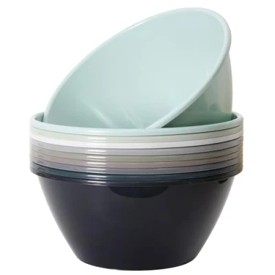 Image of Youngever 9 Pack 2400ML Plastic Mixing and Serving Bowls, Popcorn Salad Chip Dip Set of (Urban)