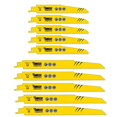 Image of 10 x SabreCut SCRSK10DF 150mm 225mm 6 TPI S610DF S1110DF Fast Wood and Metal Cutting Reciprocating Sabre Saw Blades Compatible with Bosch Dewalt Makita many others