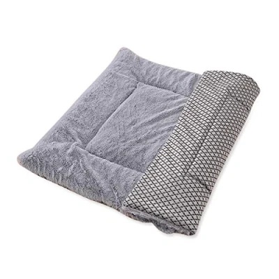 Image of PETCUTE Dog Bed Mat,Fluffy Fleece Pet Blankets,Soft Warm Crate Mat,Washable Puppy Mat,Reversible Mattress Cat Cushion Mat for Small Kitten,L 95x75x5cm Gray