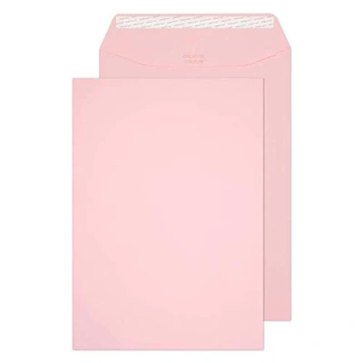 Image of Blake Creative Colour C4 229 x 324 mm 120 gsm Peel &amp; Seal Wallet Envelopes (63401) Baby Pink Pack of 10