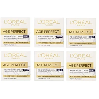 Image of L’Oréal Paris Age Perfect Collagen Expert Retightening Night Cream 50+, Firmer, Moisturised, Nourished Skin, Anti Spots, AA Fractions, 50ml