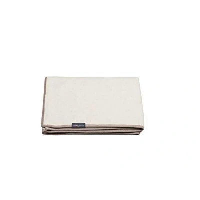 Image of David Fussenegger VELVET Blanket Plain/Reversible, Cotton Acrylic, Raw white/mud, 135 x 200 cm