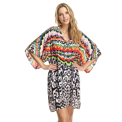 Image of ORY Womenss V neck caftan W231195 Multicolour Size Large