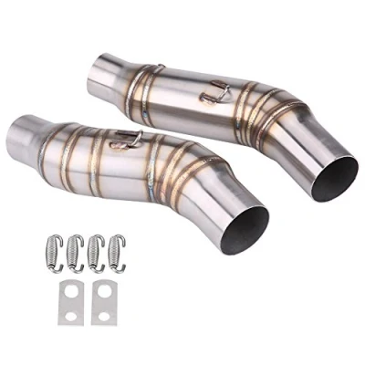 Image of Qiilu Exhaust Muffler Pipe, 51mm Motorcycle Slip On Middle Link Pipe Adapter Connector for Kawasaki Z1000 2010 2014