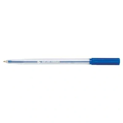 Image of 5 Star Office 938651 1.00/0.77 mm Medium Clear Barrel Tip Line Ball Pen Blue (Pack of 20)