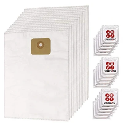Image of SPARES2GO SMS Dust Bags for Nilfisk Multi Wet &amp; Dry 20 20T 30 30T Vacuum Cleaner (Pack of 15 + Freshener Tabs)