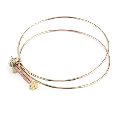 Image of 10pcs Double Wire Hose Clips Adjustable Water Barb Clamp Pipe Clip Hoop Plumbing Fastener(94mm 100mm)