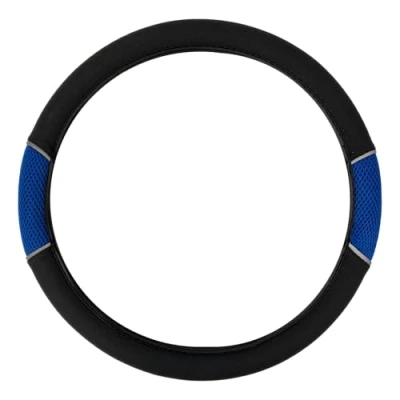Image of Sakura SS1447 Racing Steering Wheel Cover, Blue Mesh
