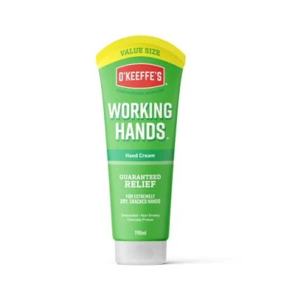 Image of O’Keeffe’s Working Hands Value Tube, 190ml Hand Cream for Extremely Dry, Cracked Non Greasy, Unscented &amp; Instantly Boosts Moisture Levels