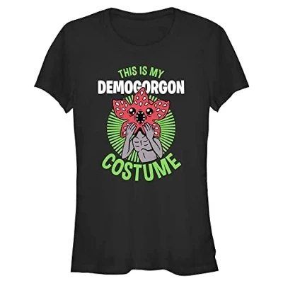 Image of Stranger Things Women&#039;s Demogorg Costume Short Sleeve T Shirt, Black, M
