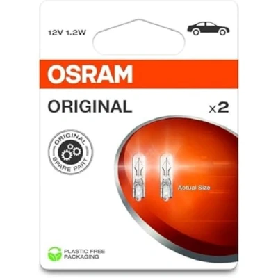 Image of OSRAM ORIGINAL LINE 12V, Glass Wedge Base, 2721 2BL, Double blister (2 lamps)
