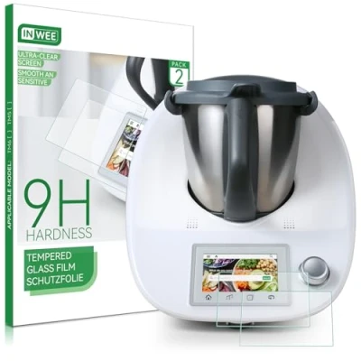 Image of Inwee Screen Protector Compatible with Vorwerk Thermomix TM5, [2 Pack] Tempered Glass 9H Protective Film, Durable Scratch Resistant Accessories