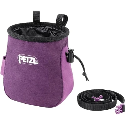 Image of PETZL, Saka, Large Chalk Bag Ergonomic Shape, Violet, One Size, Unisex Adult