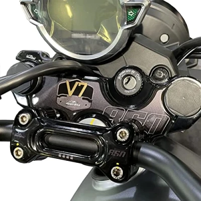 Image of Resin Bike Motorcycle 3D Stickers Compatible with Guzzi V7 850 2021. Steering Plate Protection from Bumps and Scratches. Gadget Moto