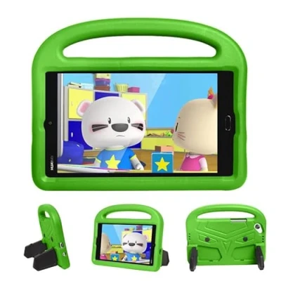Image of Kids Case For Huawei MediaPad M3 T3 T8 8.0 Inch, Tablet Friendly Lightweight, Handle with Stand, Soft EVA Foam Shockproof Protective Cover, Green