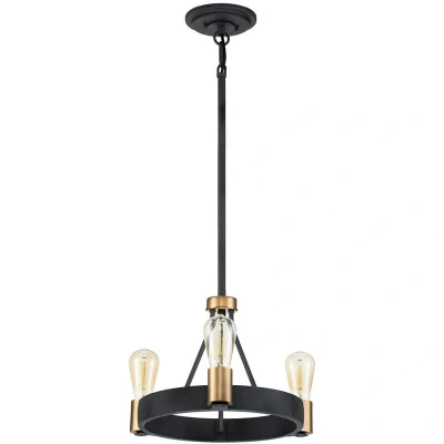 Image of Hinkley Silas Cylindrical Pendant Ceiling Light Aged Zinc &amp; Heritage Brass