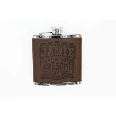 Image of Top Bloke Mens Gift Hip Flask for Him Treat for&quot;Jamie&quot;
