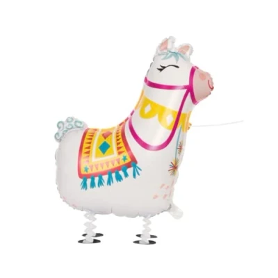 Image of Adorable Walking Pet Llama Foil Balloon Colorful &amp; Unique Inflatable Party Companion Perfect for Fun Parties, Events Celebrations 1 Pc