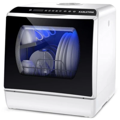Image of Karlxtom Table Top Dishwasher 6 Programs Mini with Touch Control, Auto drying, Baby Care &amp; Fruit Wash, Perfect for Small Families, Couples