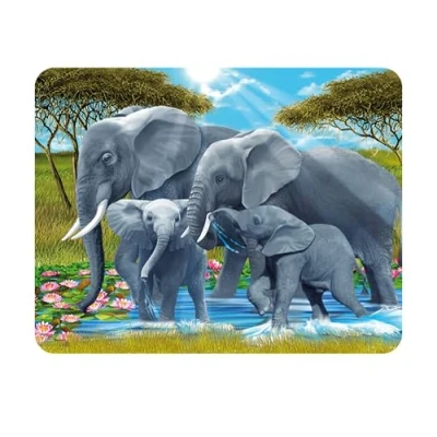 Image of 3D LiveLife Magnet Pachyderm Pals from Deluxebase. Lenticular Elephant Fridge Magnet. Magnetic decor for kids and adults with artwork licensed renowned artist, Michael Searle