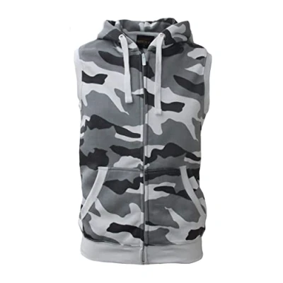 Image of ROCK IT Apparel Hoodie Men Sleeveless zipped hoody Fitness Sweater Training Vest Sweatshirt Tank Top S 4XL color camo grey 3XL
