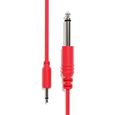 Image of ExcelValley 1 Pack Mono Patch Cables TS 3.5mm to 6.35mm Eurorack Synth [Red 45cm 18&quot;]