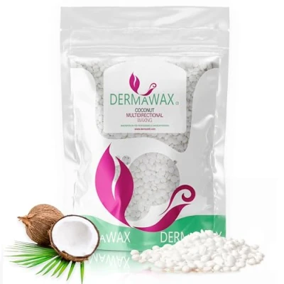 Image of Dermawax Coconut Wax Multidirectional Hypoallergenic Beads for Hair Removal Face Eyebrows Intimate Bikini Depilation Brazilian Waxing Suitable All Skin Types 400 Grams